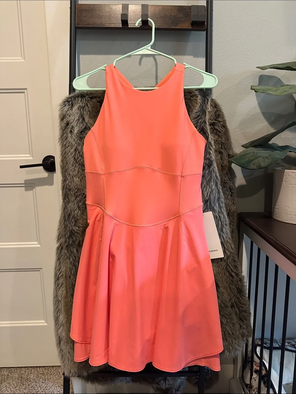 lululemon athletica Coral-Pink Sleeveless Fit-and-Flare Dress - Picture 1 of 9